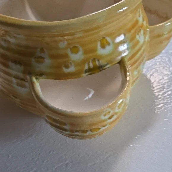 Vintage Yellow Ceramic 5 Pocket Planter/Strawberry Pot - Picture 4 of 10